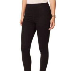 Anne Klein Black Tregging Skinny Pull‑On Pants – Size M –